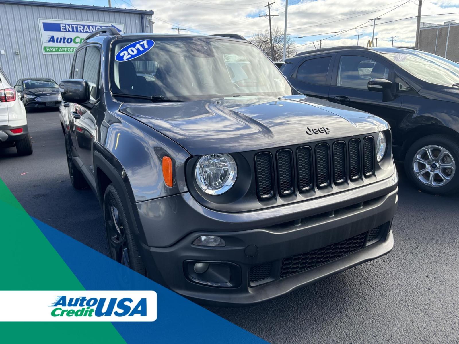 2017 GRAY Jeep RENEGADE LATITUDE Latitude FWD (ZACCJABB2HP) with an 2.4L L4 DOHC 16V engine, 6M transmission, located at 100 West Coliseum Boulevard, Fort Wayne, IN, 46805, (260) 471-0567, 41.119961, -85.140312 - 2017 Jeep RENEGADE LATITUDE Latitude FWD - Photo#0