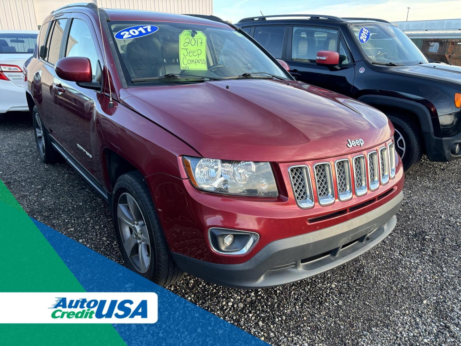 2017 RED Jeep COMPASS LATITUDE (1C4NJCEB0HD) with an Other engine, located at 15 Petro Dr, Warsaw, IN, 46582, (574) 306-0055, 41.273563, -85.857544 - 2017 Jeep COMPASS LATITUDE - Photo#0