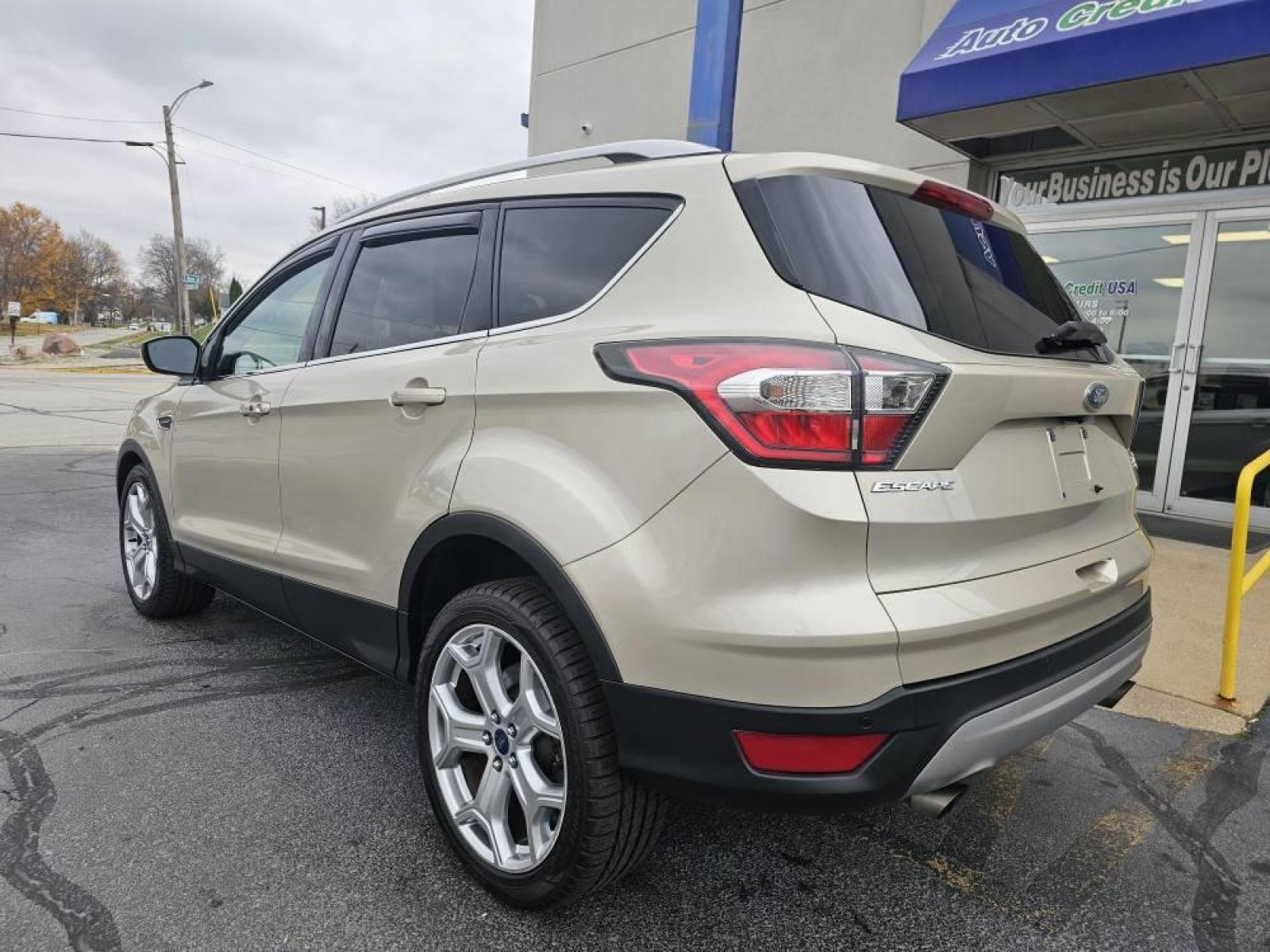 2017 GOLD /Tan Ford ESCAPE TITANIUM Titanium FWD (1FMCU0J90HU) with an 2.0L L4 DOHC 16V engine, 6A transmission, located at 502 South Main Street, Columbia City, IN, 46725, (260) 244-4645, 41.151382, -85.490578 - 2017 Ford ESCAPE TITANIUM Titanium FWD - Photo#4