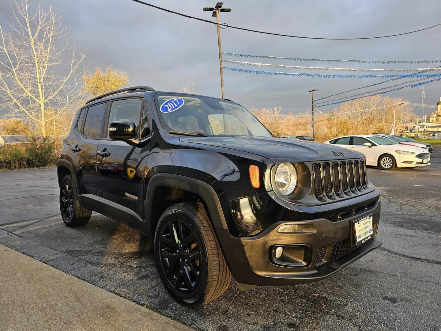 2017 BLACK /black Jeep Renegade Latitude 4WD (ZACCJBBB8HP) with an 2.4L L4 DOHC 16V engine, 6M transmission, located at 502 South Main Street, Columbia City, IN, 46725, (260) 244-4645, 41.151382, -85.490578 - Photo#1