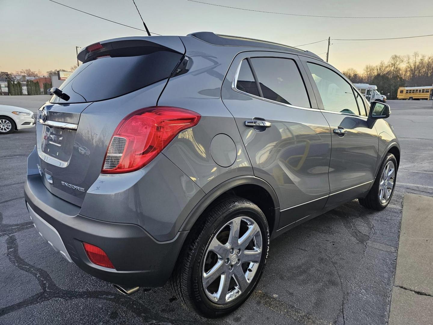 2014 GREY BLUE /GREY Buick Encore Convenience FWD (KL4CJBSB8EB) with an 1.4L L4 DOHC 16V TURBO engine, 6-Speed Automatic transmission, located at 502 South Main Street, Columbia City, IN, 46725, (260) 244-4645, 41.151382, -85.490578 - Photo#2