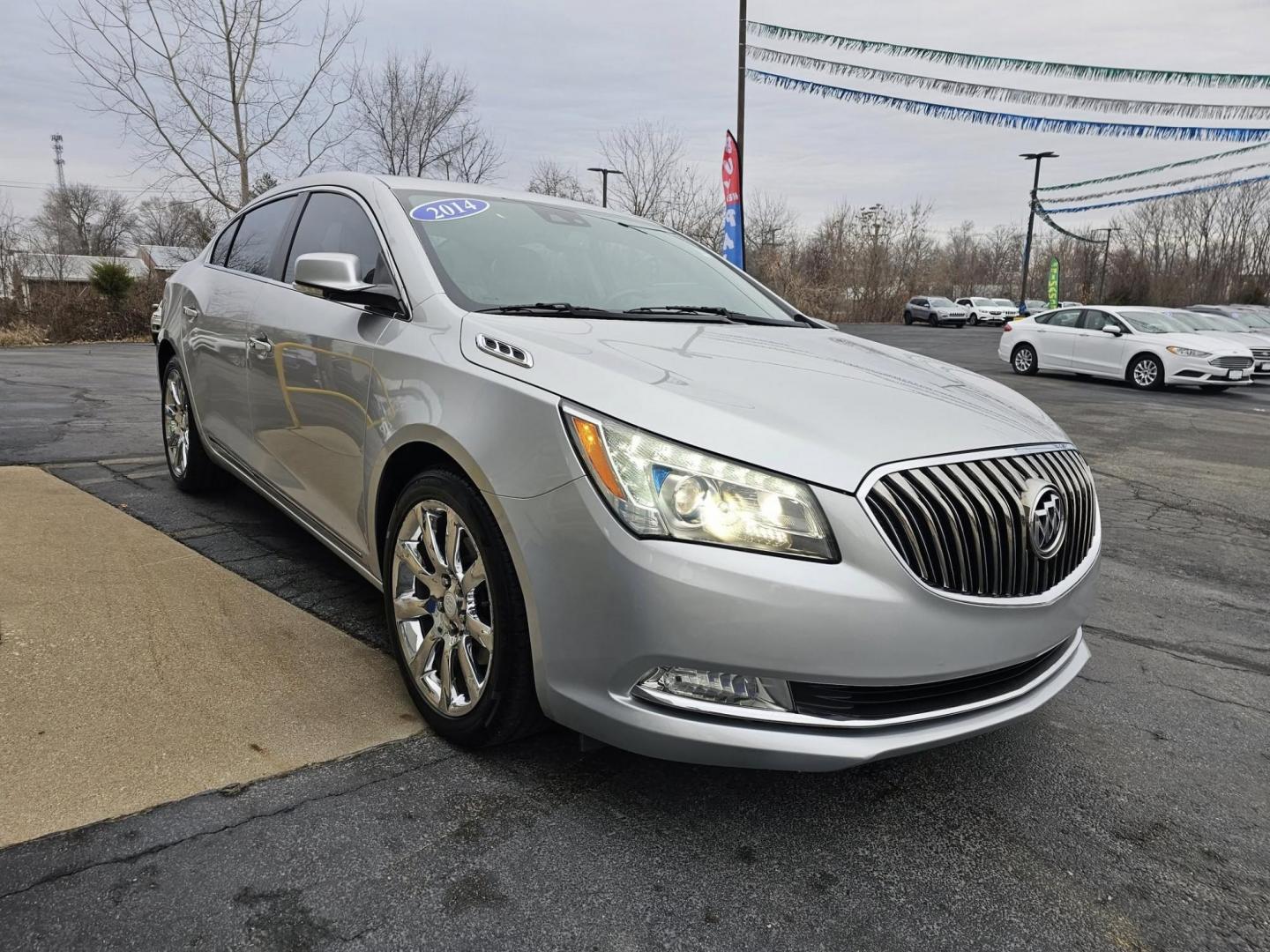 2014 SILVER /Tan Buick LaCrosse Leather Package (1G4GB5G32EF) with an 3.6L V6 DOHC 24V FFV engine, 6-Speed Automatic transmission, located at 502 South Main Street, Columbia City, IN, 46725, (260) 244-4645, 41.151382, -85.490578 - Photo#1