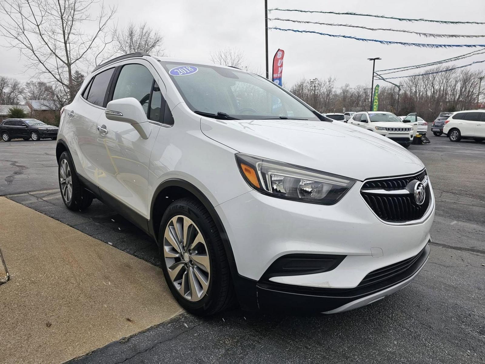 2018 WHITE /BLACK Buick ENCORE Preferred FWD (KL4CJASB9JB) with an 1.4L L4 DOHC 16V TURBO engine, 6A transmission, located at 502 South Main Street, Columbia City, IN, 46725, (260) 244-4645, 41.151382, -85.490578 - 2018 Buick ENCORE Preferred FWD - Photo#2