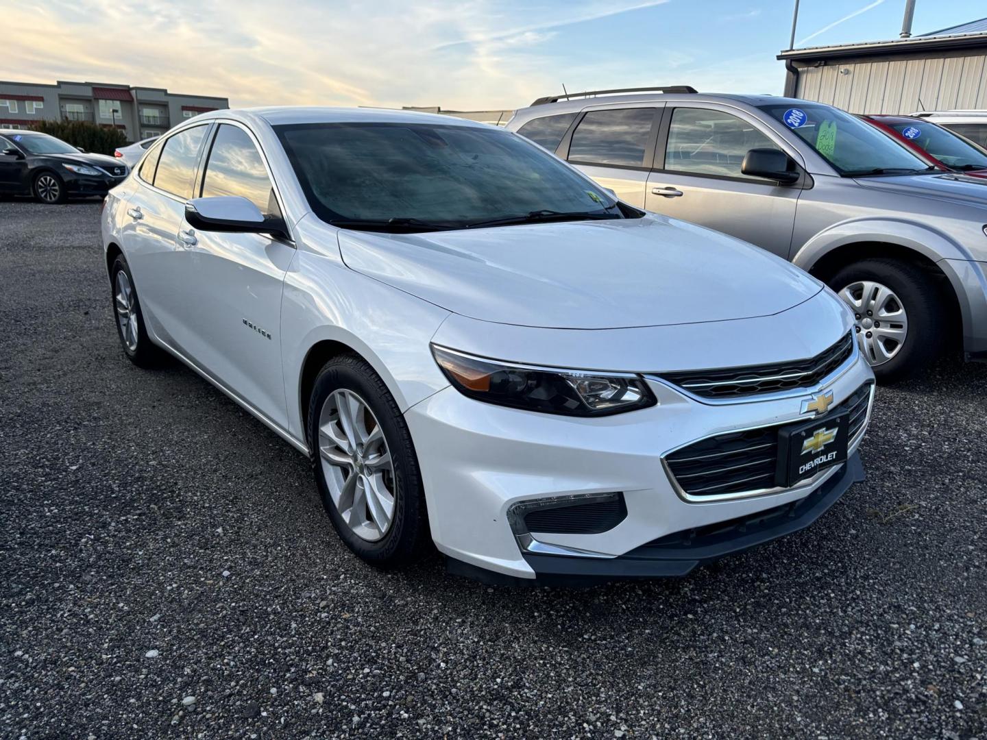 2016 WHITE /Black Chevrolet Malibu 1LT (1G1ZE5ST0GF) with an 1.5L L4 DOHC 16V engine, 6A transmission, located at 15 Petro Dr, Warsaw, IN, 46582, (574) 306-0055, 41.273563, -85.857544 - Photo#0