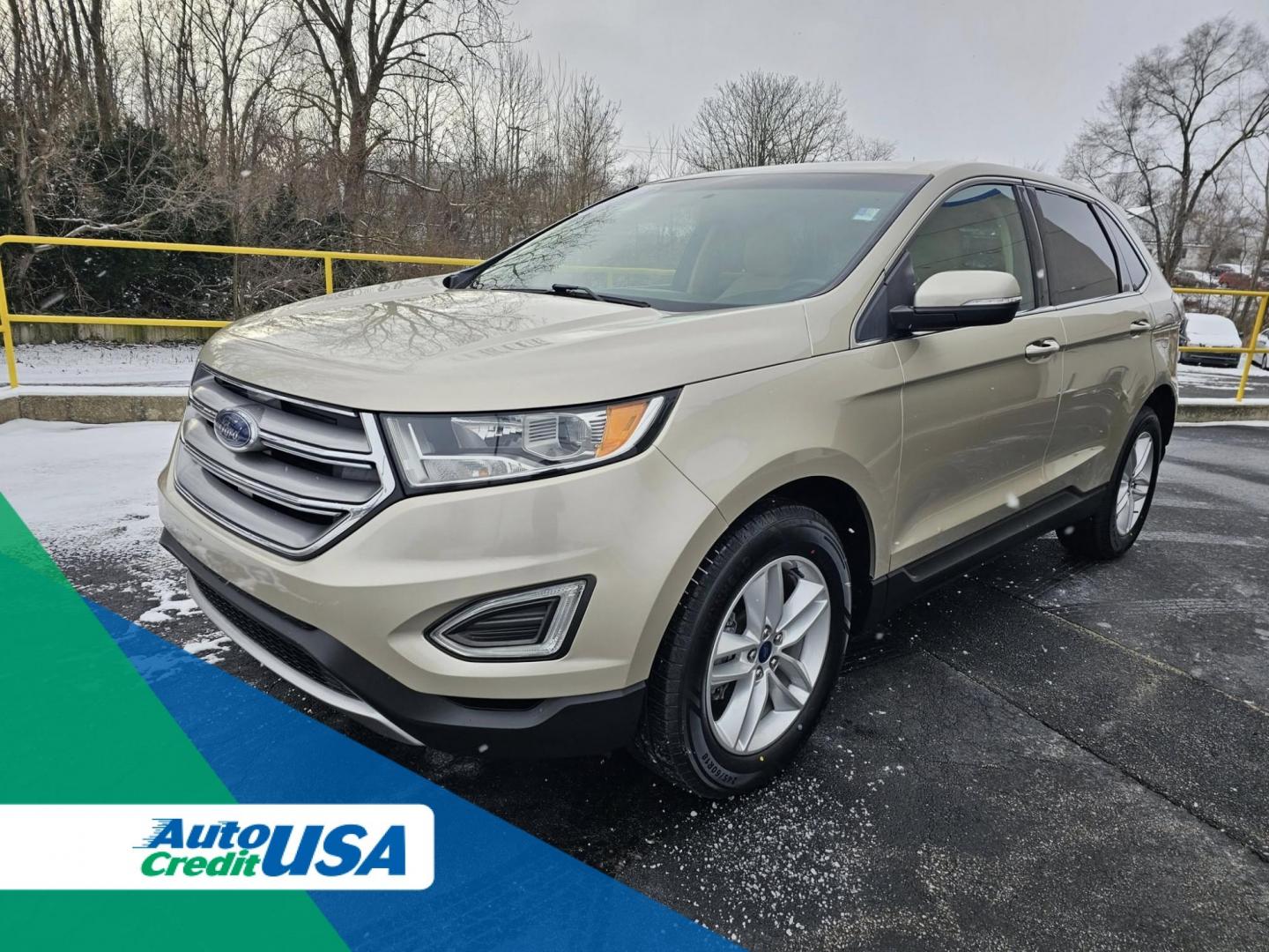 2017 GOLD /TAN Ford EDGE SEL SEL FWD (2FMPK3J96HB) with an 2.0L L4 DOHC 16V engine, 6A transmission, located at 502 South Main Street, Columbia City, IN, 46725, (260) 244-4645, 41.151382, -85.490578 - 2017 Ford EDGE SEL SEL FWD - Photo#0