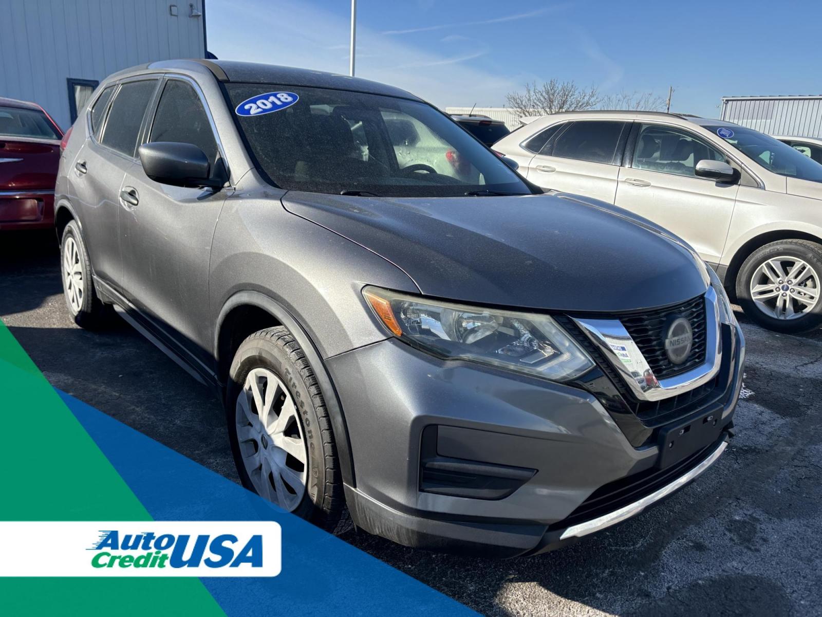 2018 GRAY Nissan ROGUE S; SL; SV SV 2WD (5N1AT2MT5JC) with an 2.5L L4 DOHC 16V engine, CVT transmission, located at 100 West Coliseum Boulevard, Fort Wayne, IN, 46805, (260) 471-0567, 41.119961, -85.140312 - 2018 Nissan ROGUE S; SL; SV SV 2WD - Photo#0