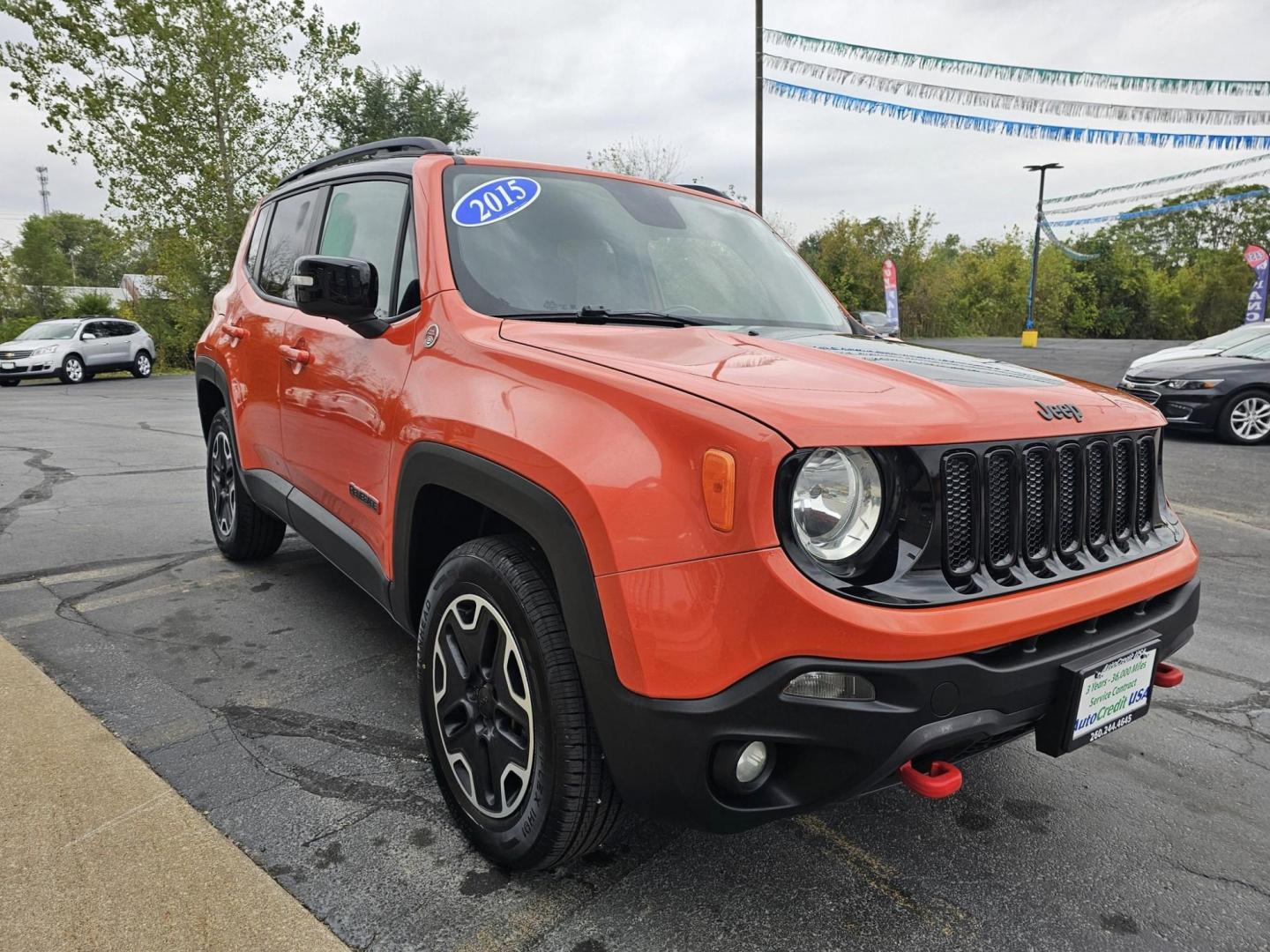 2015 ORANGE JEEP RENEGADE TRAILHAWK (ZACCJBCT9FP) , located at 502 South Main Street, Columbia City, IN, 46725, (260) 244-4645, 41.151382, -85.490578 - Photo#1