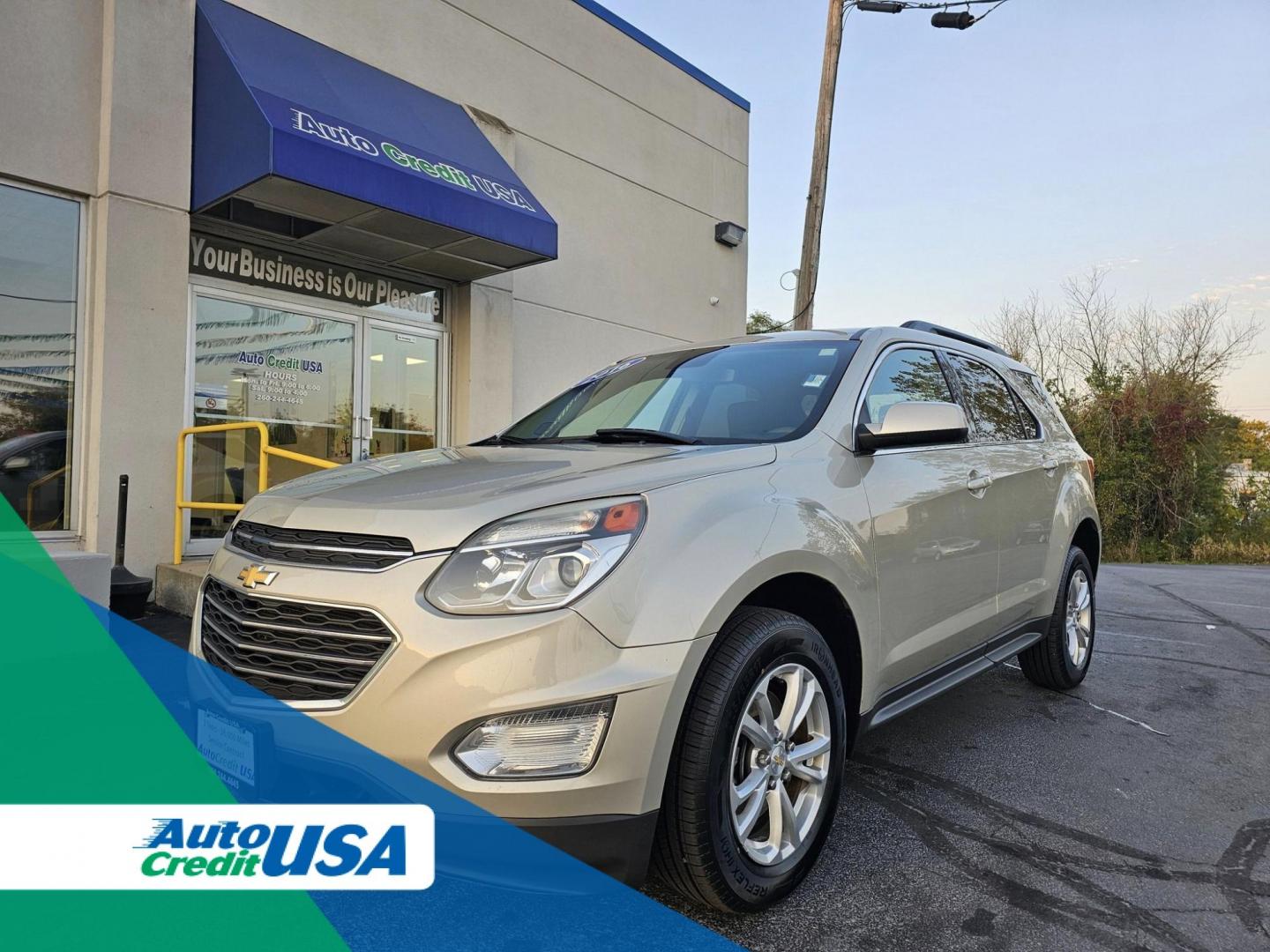 2016 GOLD /BLACK CHEVROLET EQUINOX LT AWD (1GNFLFEK1GZ) with an 2.4L L4 DOHC 16V FFV engine, 6A transmission, located at 502 South Main Street, Columbia City, IN, 46725, (260) 244-4645, 41.151382, -85.490578 - 2016 CHEVROLET EQUINOX LT AWD - Photo#0