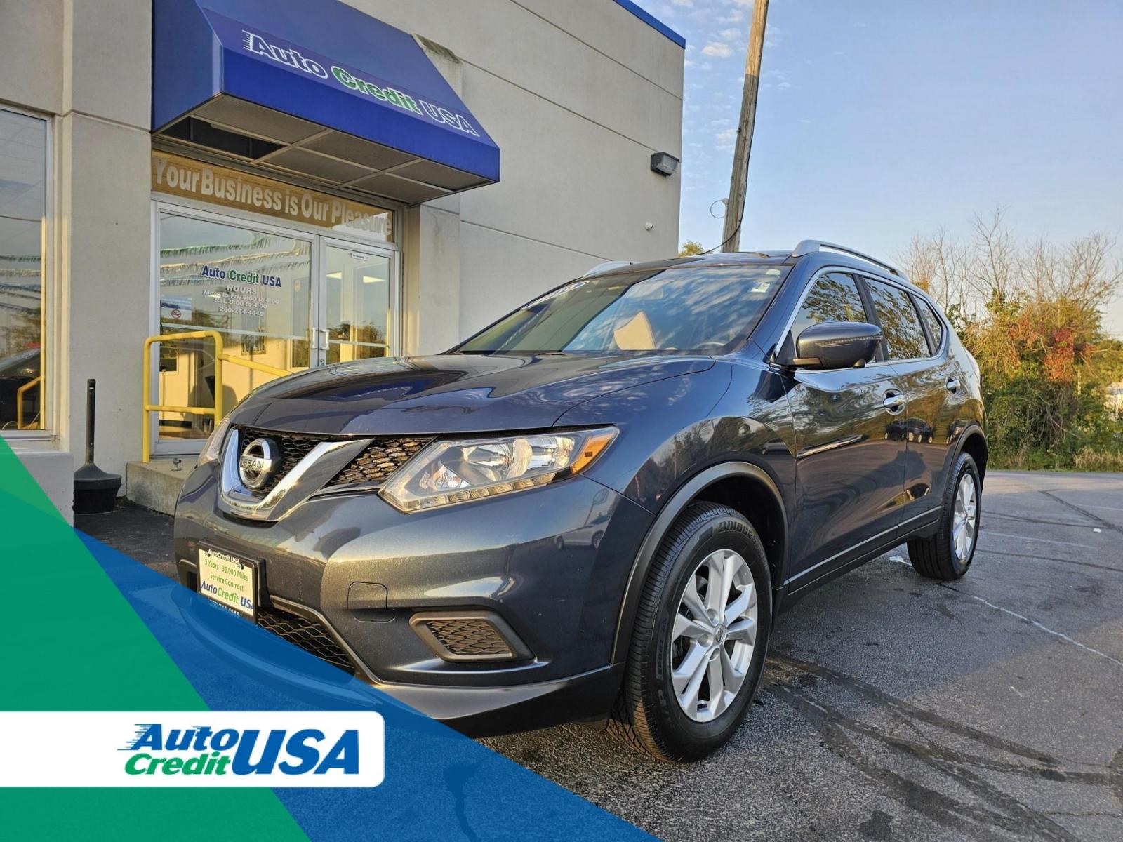 2016 BLUE /TAN Nissan ROGUE SV AWD (KNMAT2MV9GP) with an 2.5L L4 DOHC 16V engine, CVT transmission, located at 502 South Main Street, Columbia City, IN, 46725, (260) 244-4645, 41.151382, -85.490578 - 2016 Nissan ROGUE SV AWD - Photo#0