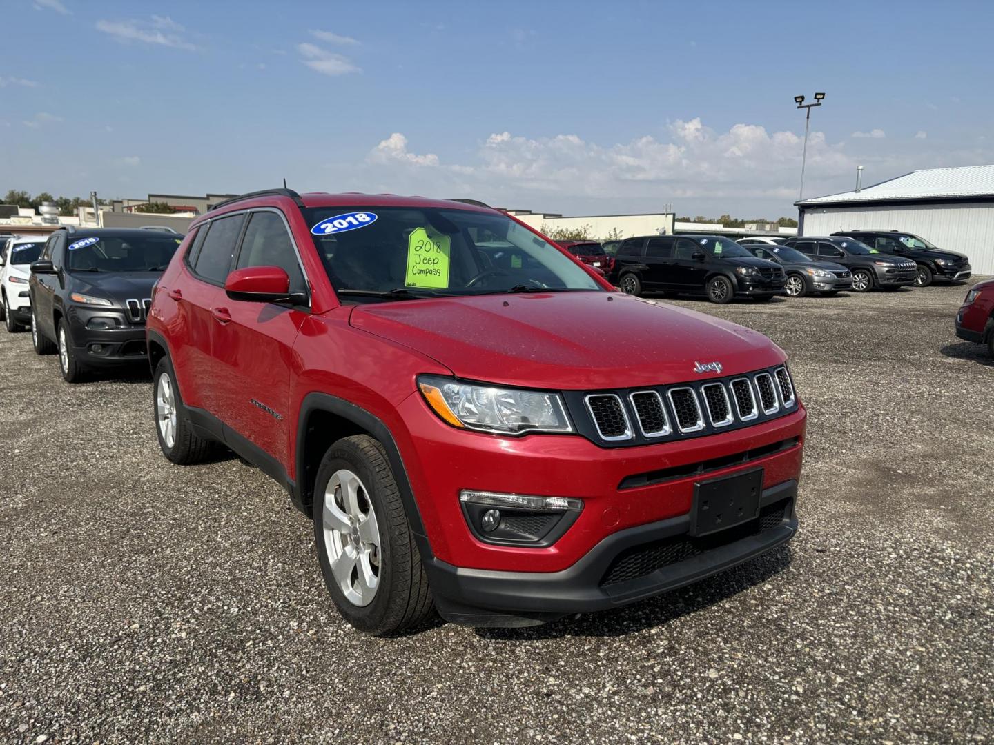 2018 RED JEEP COMPASS LATITUDE (3C4NJCBB6JT) , located at 15 Petro Dr, Warsaw, IN, 46582, (574) 306-0055, 41.273563, -85.857544 - Photo#0