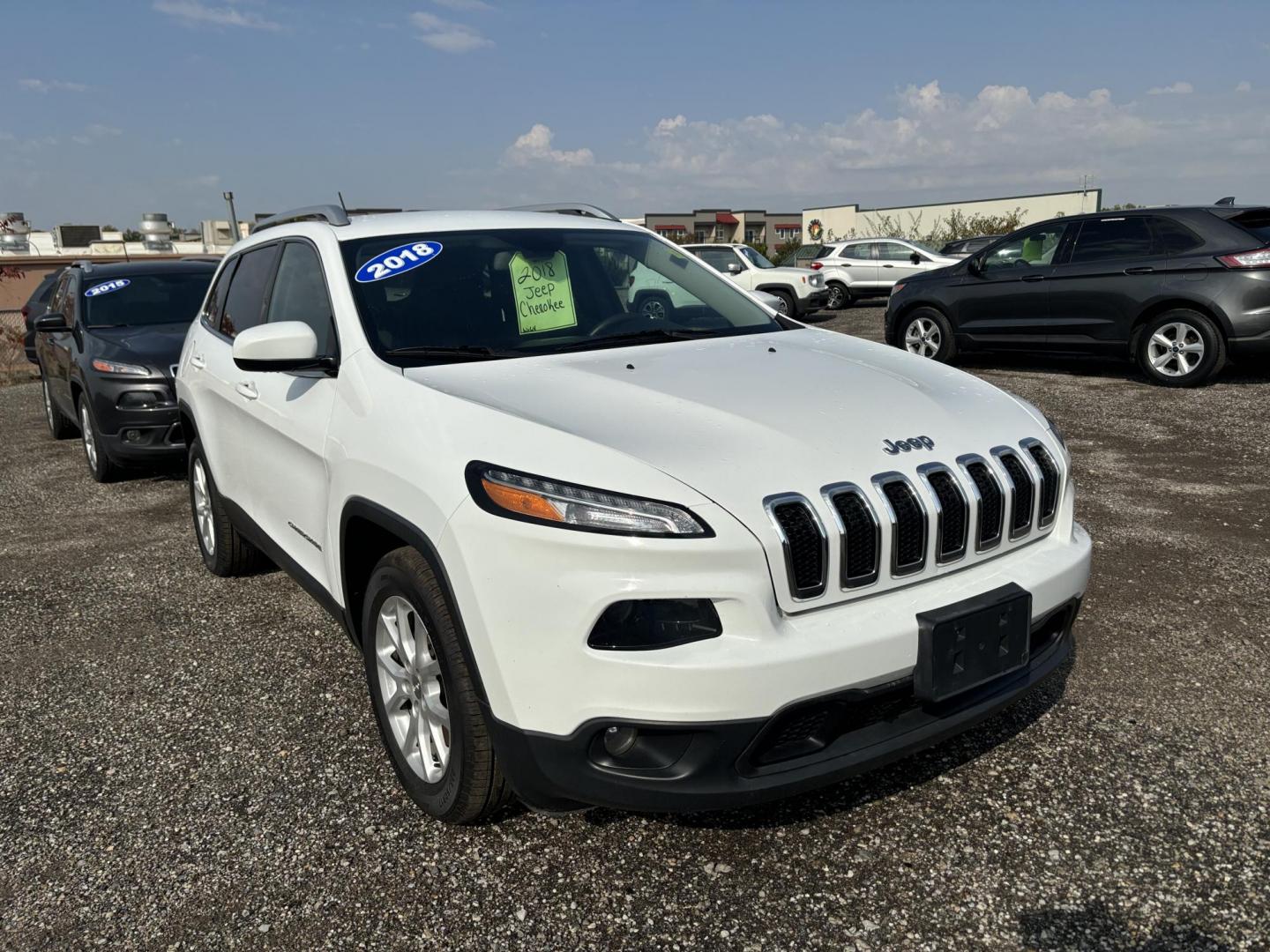 2018 WHITE JEEP CHEROKEE LATITUDE (1C4PJLCB8JD) , located at 15 Petro Dr, Warsaw, IN, 46582, (574) 306-0055, 41.273563, -85.857544 - Photo#0