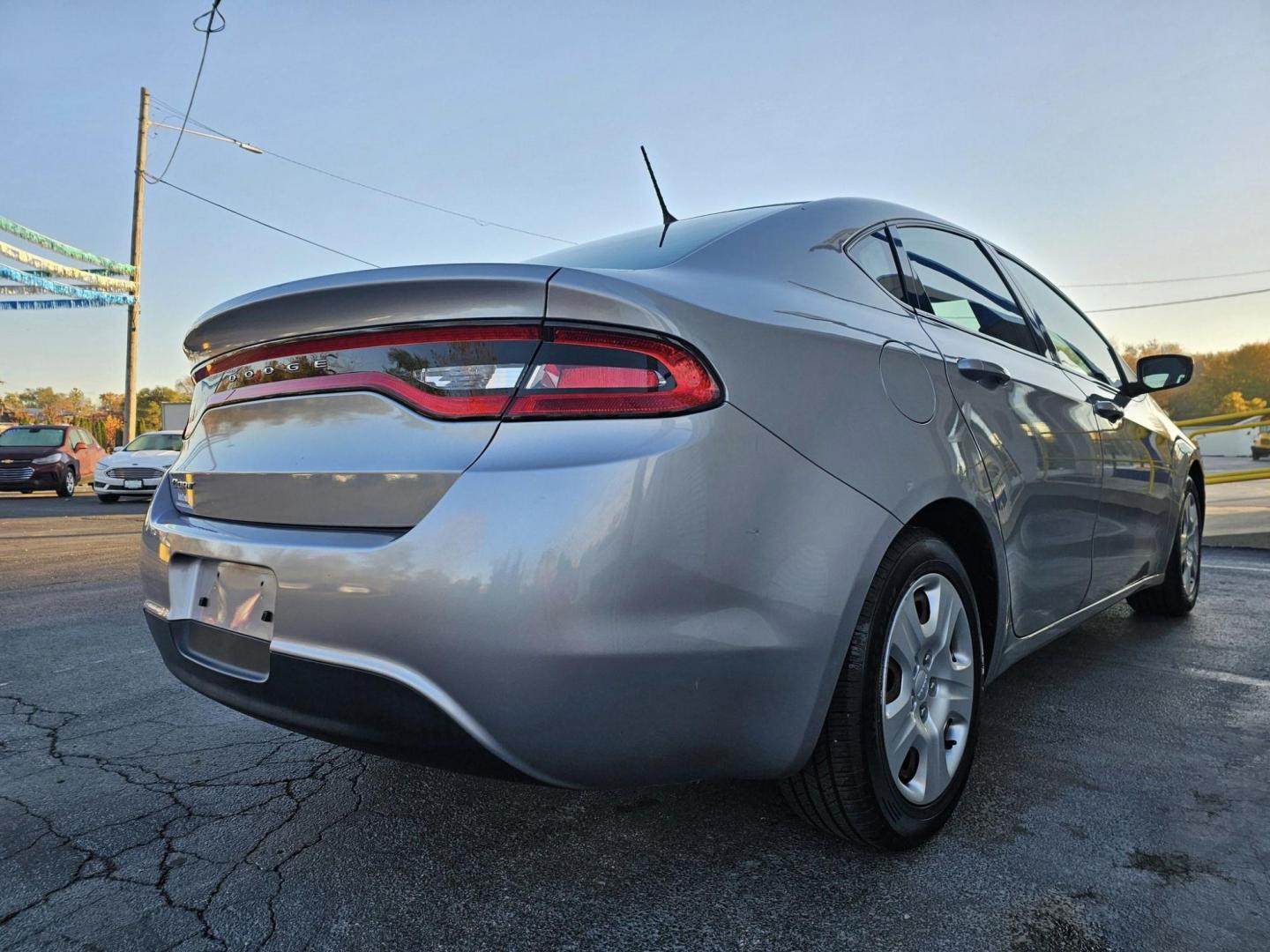 2014 SILVER /black DODGE DART SE SE (1C3CDFAA0ED) with an 2.0L L4 DOHC 16V TURBO engine, located at 502 South Main Street, Columbia City, IN, 46725, (260) 244-4645, 41.151382, -85.490578 - Photo#2